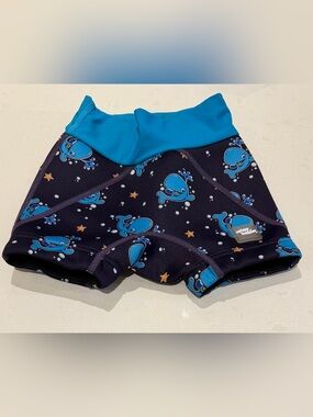 Water babies 2-3t Children's Blue Whale Swim Shorts - Navy & Turquoise